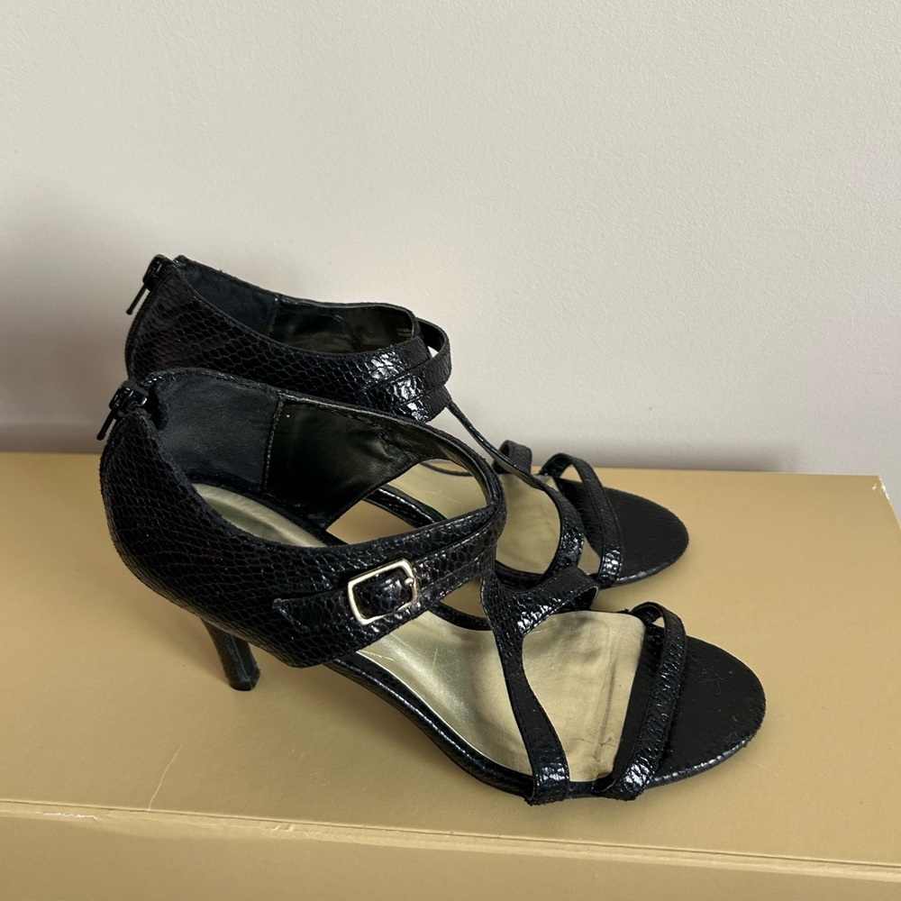 Ann Marino Black Strappy Heels